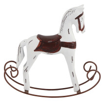 Handmade Wooden Rocking Horse Carved Painted Kids