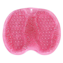 (color05) Silicone Shower Foot Scrubber Back Body Brush Massager Pad Mat Bathroom