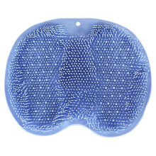 (color02) Silicone Shower Foot Scrubber Back Body Brush Massager Pad Mat Bathroom