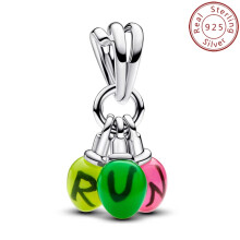 (GW-8) 2025 "Stranger Things" themed charms, including hearts, stars, "RUN" colorful beads, etc., paired with a snake chain bracelet, full of personality