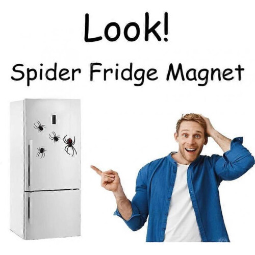 (6pcs) Spider Magnet, Spider Magnets for Fridge Prank, 3D Spider Fridge Magnet 1