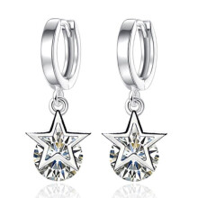 (star) 925 Sterling Silver Twist CZ Drop/Dangle Hook Earrings Women Girl Jewellery Gift