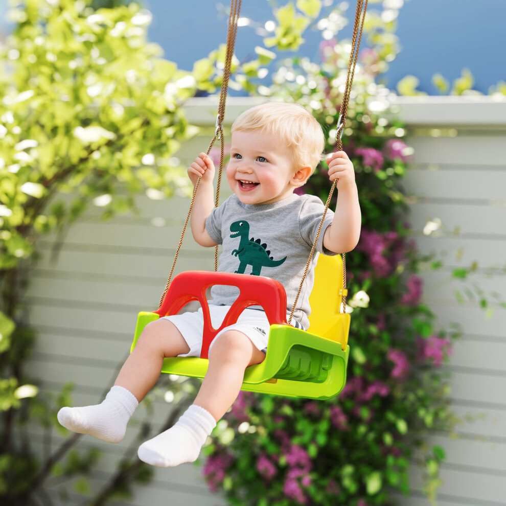 Outsunny 3 In 1 Kids Swing Seat, Adjustable Toddler Swing Chair, Green