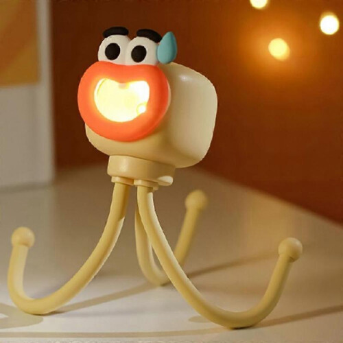 (white) Octopus Night Light Mini Adjusting Table Lamp Portable Reading Light Easy Fixed Octopus Tentacles Desktop Fun Pieces Toy Lamp 2