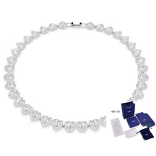(1) SWA Hot Sale Good Brand Silver Color Ariana Grande Tennis Heart Angelic Bracelet Women's Romantic Luxury Jewelry Gifts Set