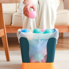 Plastikabfallkorb, erweiterbarer Müllbeutelhalter, große Kapazität für Küche und Badezimmer, Blau und Gelb