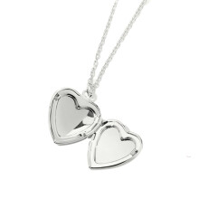 Heart Photo Necklace Silver Stainless Steel Love