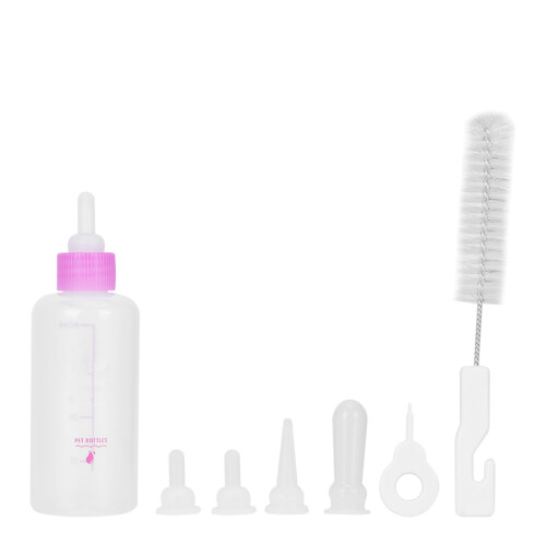 6PCS/ Set 60ml Pet Puppy Kitten Feeding Bottle