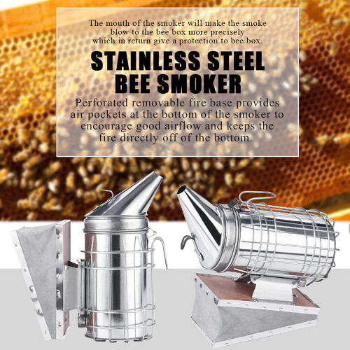 Bee Hive Smoker with Heat Shield Protection Board 1