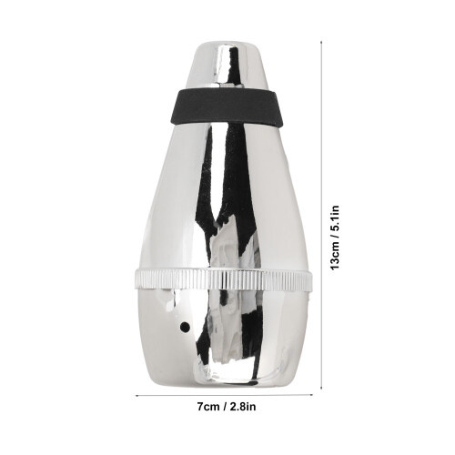 Sordina mini de trompeta de ABS, repuesto plateado 2