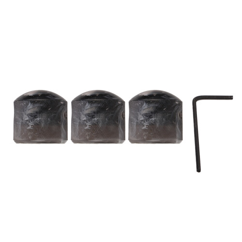 3er-Set Potentiometerknöpfe für E-Gitarre, Schwarz 1