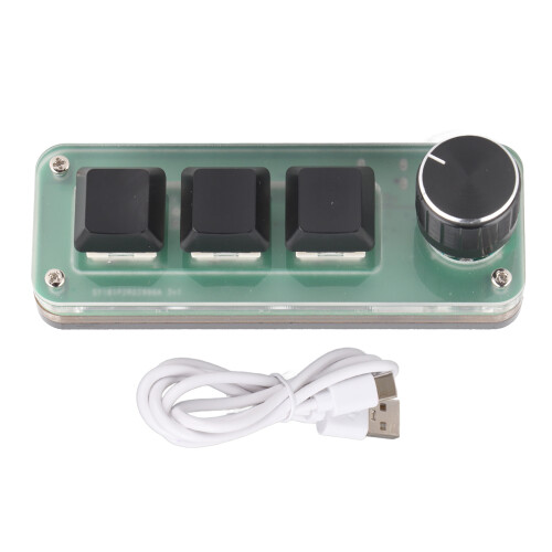 Mini teclado numérico de 3 teclas con perilla, acrílico RGB USB 1