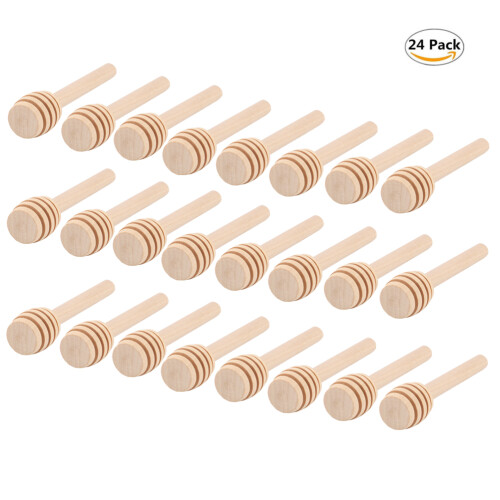 24 PCS Wooden Lightweight Honey Dipper Stirring
