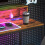 Homcom HOMCOM Computer Table with LED Lights, Gaming Desk with Shelf, Rustic Brown 17