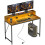 Homcom HOMCOM Computer Table with LED Lights, Gaming Desk with Shelf, Rustic Brown 10