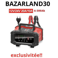 Cargador de batería - BAZARLAND30 - Portátil - 12V/24V - 7 etapas de carga - Protección contra sobrecarga