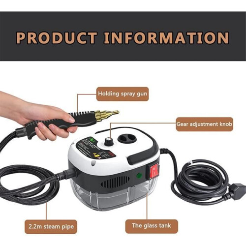 Stoomreiniger - 2600W - Draagbaar - 1000 ml - Wit 2