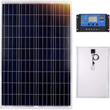DOKIO Solarpanel 100W 12V Polo mit Regler Ideal für alle Anwendungen Camping -Wohnmobil, Marine - Boot, Chalet - Hütte, m