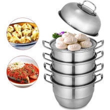 VEVOR 5 Kerroksen 28 mm Höyrykeitin Höyrykeitin Dumpling Höyrykeitin Ruostumatonta Terästä Kaupallinen S[9898]