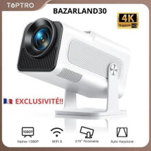 Vidéoprojecteur - TOPTRO - TR27 - 4K - 20000 Lumen - Draagbaar FHD 1080P WIFI6 Bluetooth
