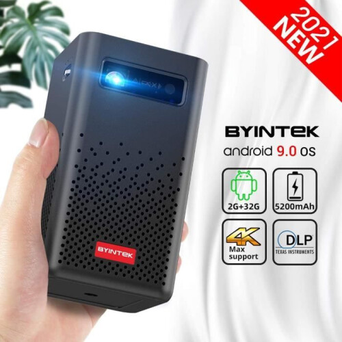 Mini draagbare projector - BYINTEK - P20 - Wi-Fi - Bluetooth - LED DLP met oplaadbare batterij 1