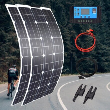Komplett-Solarkit 100W 200W 300W 400W Flexible Solarzelle hohe Effizienz 23 PWM Controller für [DD470F3]