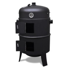 Barbecue - BBQ - Amerikaanse ronde - Multifunctioneel - Thermometer - Zwart