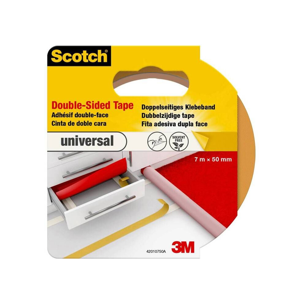 Scotch 42010750 Nastro, Su Ambo I Lati Universal, 7 M X 50 Mm, Marrone Chiaro