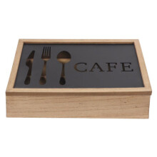 Bestekset - DKD Home Decor - Vintage - Metaal en Aluminium - Bruin - 25x18x6 cm