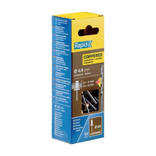RAPID - Kupfernieten Ø4,8 x 12mm, Blindnieten für Gipskarton, Hohlwände - Box 50 + 1 Bohrer - (5001467)