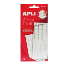Pasta adhesiva - APLI - Pasta adhesiva - 75 gr - Reutilizable - Precutada en pastillas - Blanca