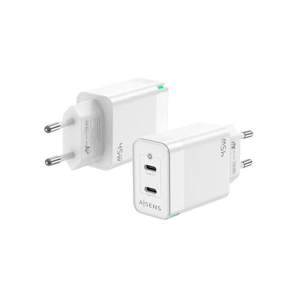 Aisens - ASCH-45W2P005-W - Caricatore Gan 45W, 2XUSB-C PD3.0 QC4.0, Bianco-image