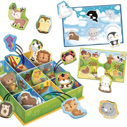 Learning Box Sorting Animals - Montessori Game - LISCIANIGIOCHI - Classification Game, Learning about Habitats 1