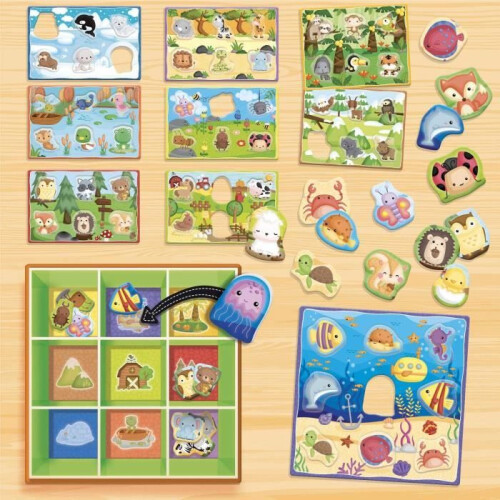 Learning Box Sorting Animals - Montessori Game - LISCIANIGIOCHI - Classification Game, Learning about Habitats 2