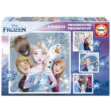 Puzzle Progressivi - Educa - La Regina delle Nevi - 4 Puzzle - 12 a 25 Pezzi