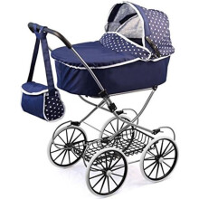 Poppenwagen - Bayer - Landau Classic Deluxe - Blauw - 69 x 42 x 89 cm - Geschikt voor poppen van 46 cm