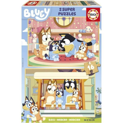 Puzzle - EDUCA - Bluey - 2 x 16 pezzi - Multicolore - Per bambini a partire da 3 anni