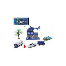 Conjunto de carros - BigBuy Fun - 118848 - Azul - Inclui árvore e cones - Para crianças