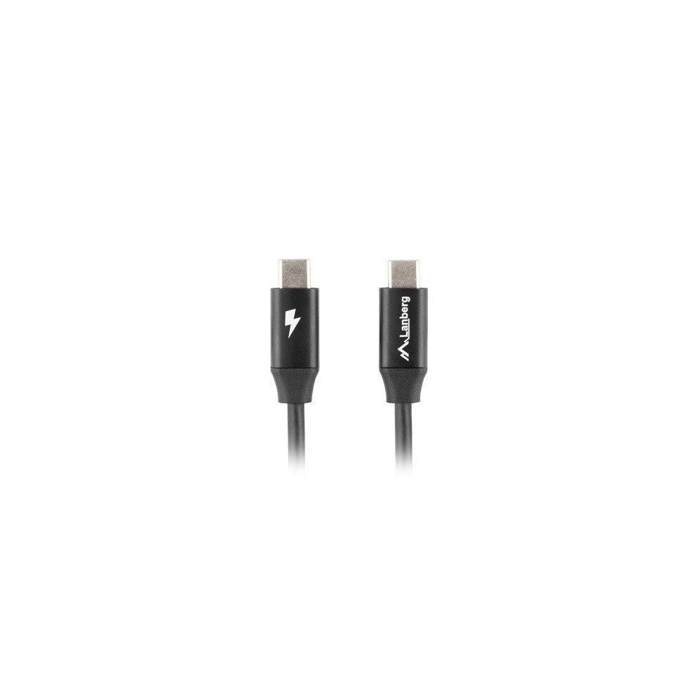Lanberg Cavo Usb C Maschio/Maschio 1M Ricarica Rapida 4.0 Nero-image