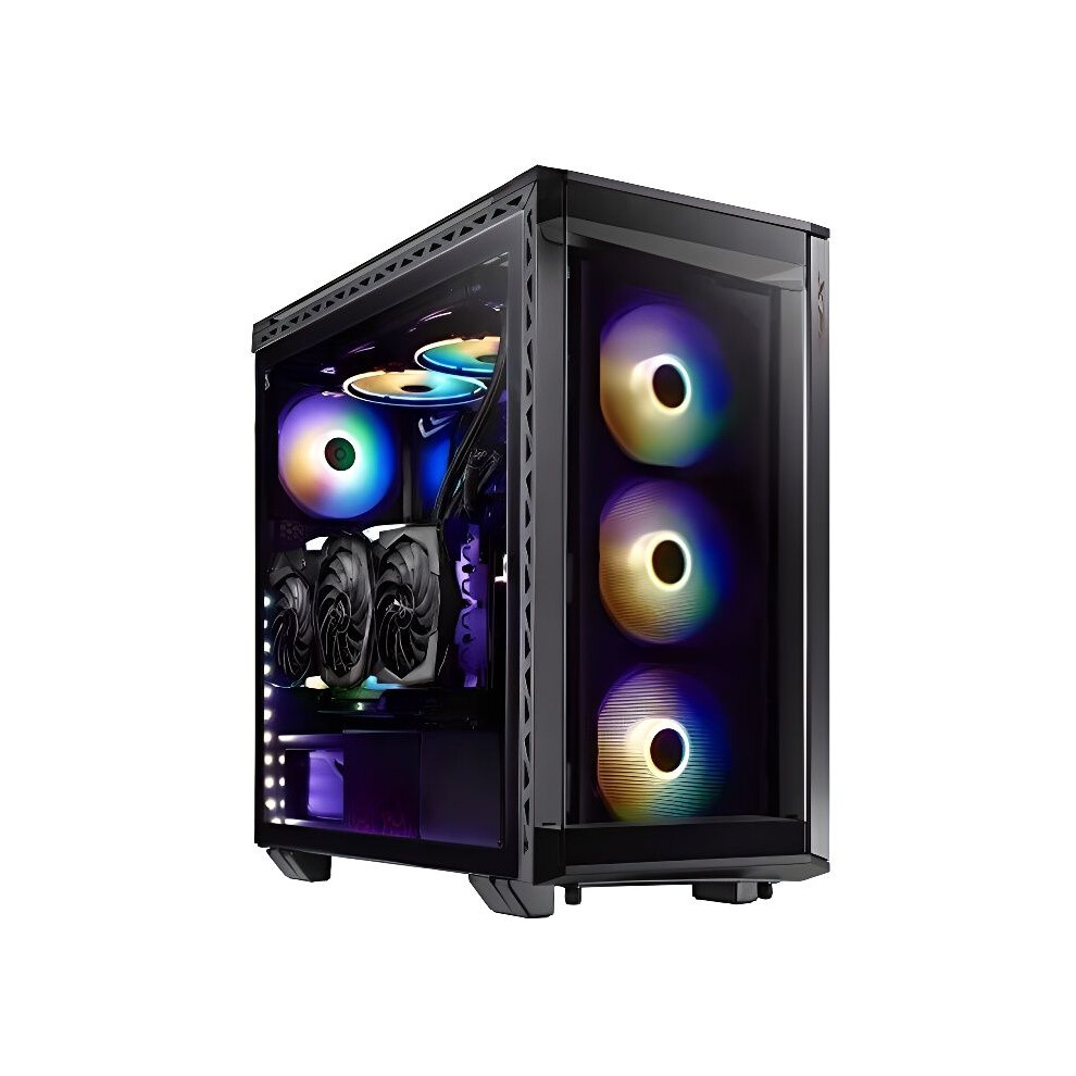 Adata Xpg Battlecruiser Super Mid-Tower Pc-Gehäuse, Metallkonstruktion Mit Glasplatten, Luftstromkühlung, Modulares Werkzeugloses Design, Staub
