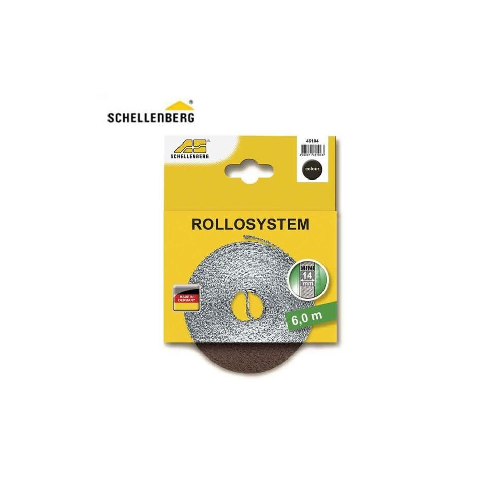 Schellenberg 46104 Cintino Per Tapparelle Avvolgibili 14 Mm X 6 M - Sistema Mini, Cinghia Tapparella Marrone-image