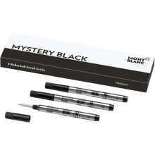 Recarga de roller - Montblanc - Negro Misterio - Punta media - 3 recargas - Negro