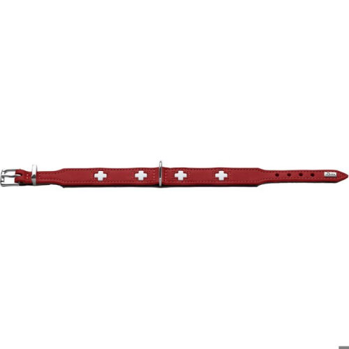 Hunter Dog Collar - HUNTER - Swiss - Red - Medium - Nappa Cow Leather 1