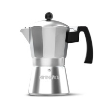 Caffettiera Italiana - MINIMOKA - 984080000 - 12 Tazze - Acciaio Inossidabile - Ergonomica