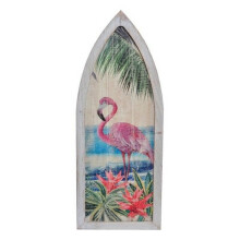 Wall Decoration - Tropical Wood - Flamenco - Flamingo - 40x2.5x101 cm - Contemporary Design