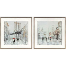 Frame - DKD HOME DECOR - Standard - Beige and gray - Canvas - 69.5 x 69.5 cm