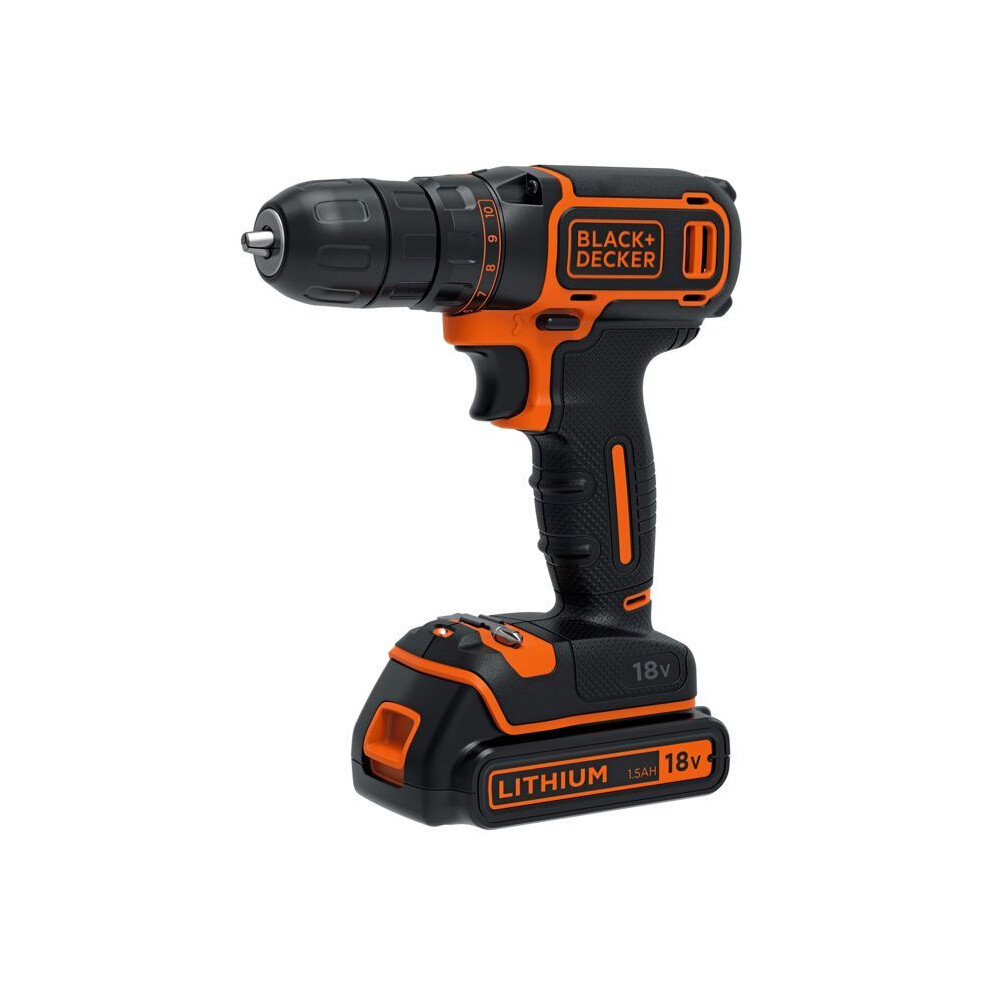 Black & Decker Orange/Schwarz Bohrmaschine + Akkuschrauber, Bdcdc18k (Bohrschrauber) - Bild 6
