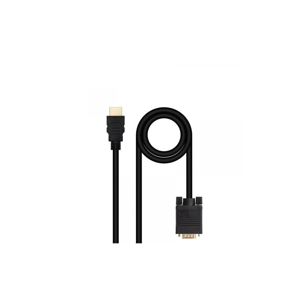 Nanocable 10.15.4348 - Cavo Convertitore Da Hdmi A Vga, Hdmi Maschio A Vga Maschio, Nero, 1,8 M