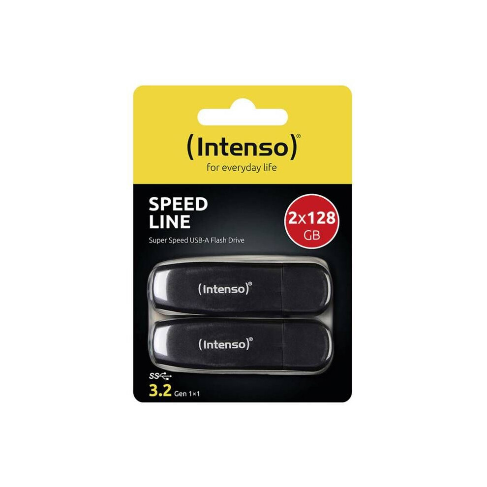 Intenso Speed Line - Chiavetta Usb Da 2X 128 Gb - Pendrive Usb 3.2 Gen 1X1, Nero