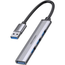 Vention USB 3.0 to USB 3.0/USB 2.0*3 Mini Hub 0.15M Gray Metal Type